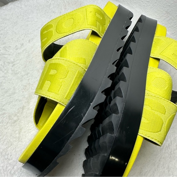 Sorel Green Sandal Woman's  Slip On Platform Adjustable Stretchy Straps  SZ 8 - Picture 7 of 13